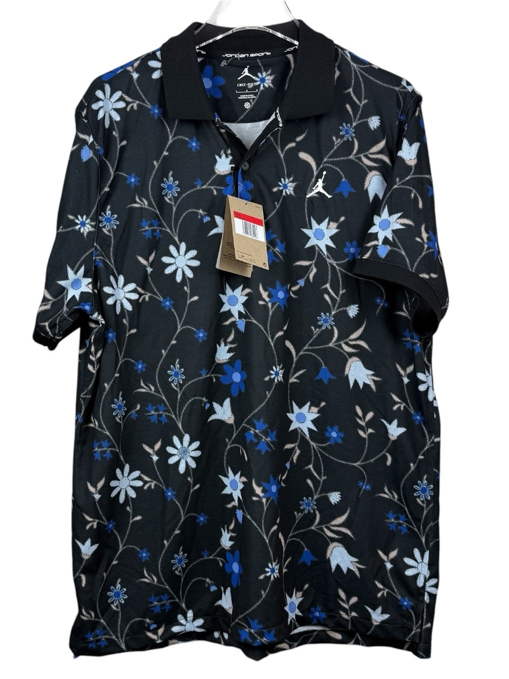 Jordan Sport Dri Fit Floral Golf Polo Shirt Men’s Size L NWT
